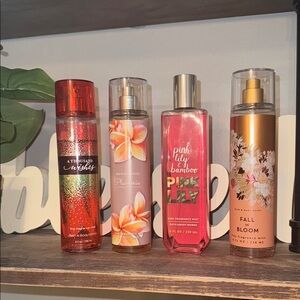 Bath & Body Works Body Mist: Fall in Bloom, Pink Lily, Plumeria, 1000 wishes